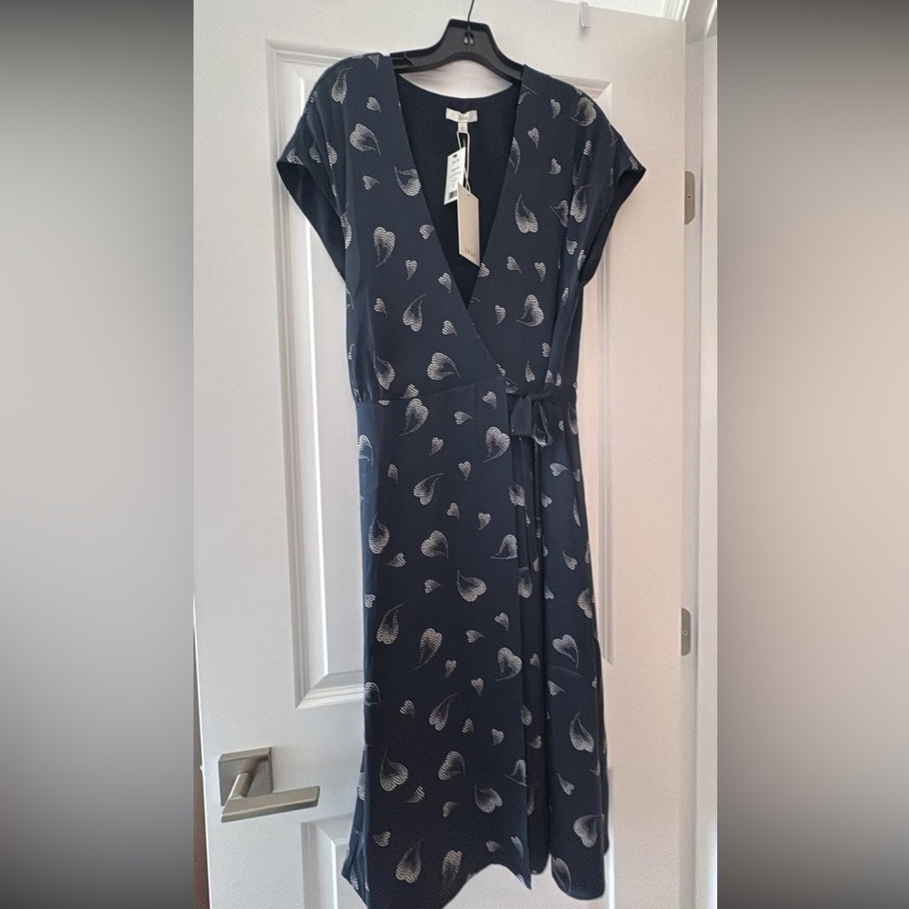 Joie Navy Print Midi Dress